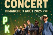 L’APÉRO-CONCERT c’est dimanche 3 août 2025, à 18 heures, sur le terrain de pétanque (à côté de la mairie, place Roger Durieux) !